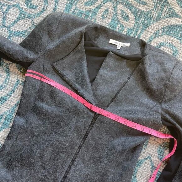 Robbi & Nikki Asymmetrical Zip Jacket Blazer Gray Black - Size S - Picture 7 of 9